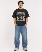 Mockup Boxy Heavyweight Tee Black male full-body 02