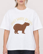 Mockup Boxy Heavyweight Tee White female close-up 29