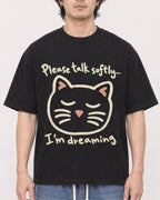 Mockup Boxy Heavyweight Tee Black male close-up 03