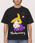 Mockup Boxy Heavyweight Tee Black male close-up 06