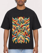 Mockup Boxy Heavyweight Tee Black male close-up 05