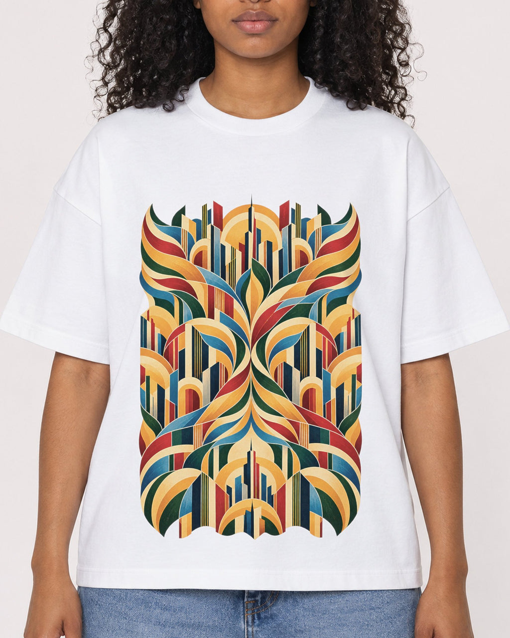 Mockup Boxy Heavyweight Tee White female close-up 05