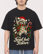 Mockup Boxy Heavyweight Tee Black male close-up 03