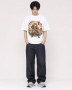 Mockup Boxy Heavyweight Tee White male full-body 11