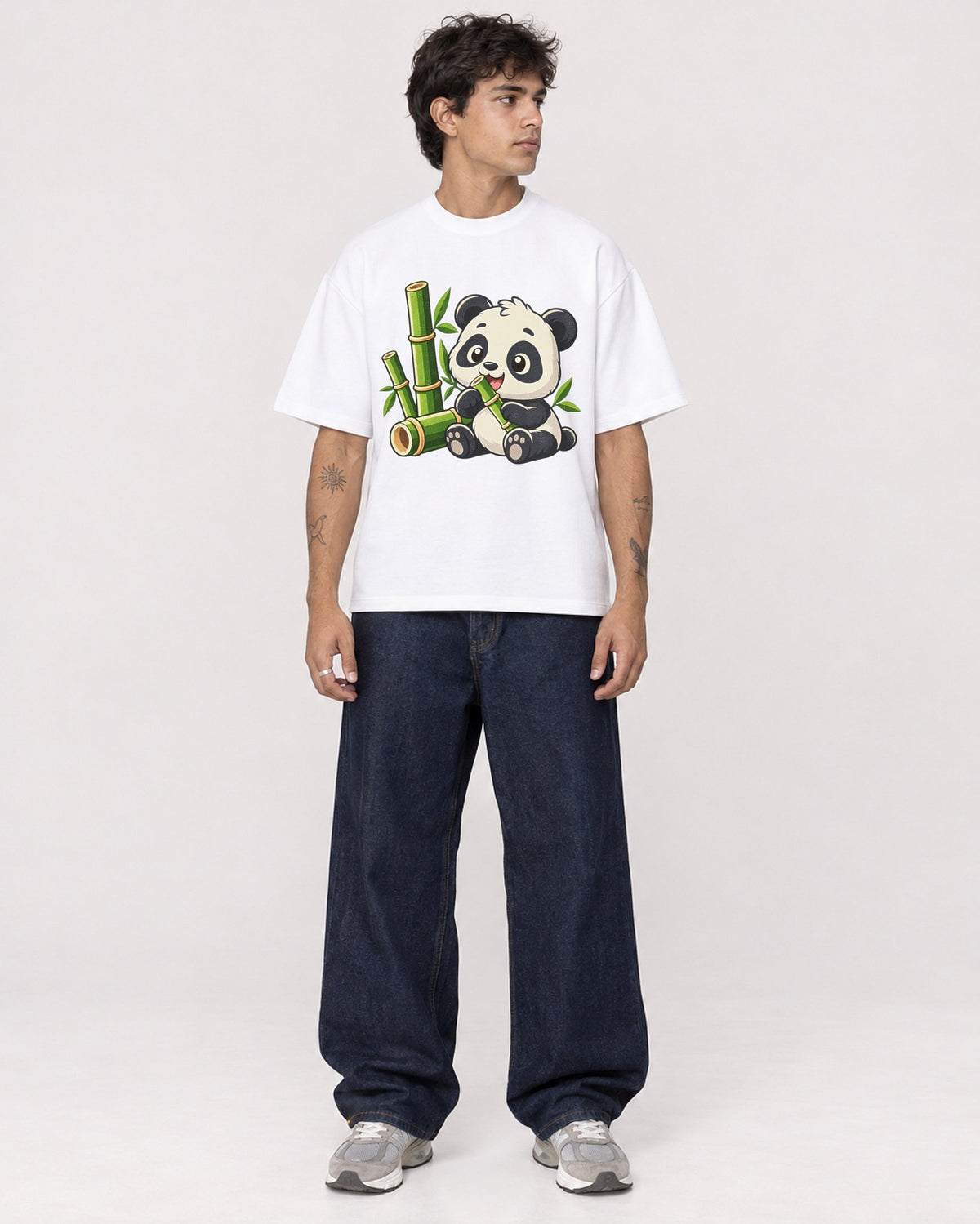 Mockup Boxy Heavyweight Tee White male full-body 06