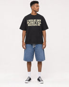 Mockup Boxy Heavyweight Tee Black male full-body 15