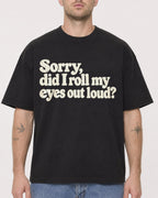 Mockup Boxy Heavyweight Tee Black male close-up 18