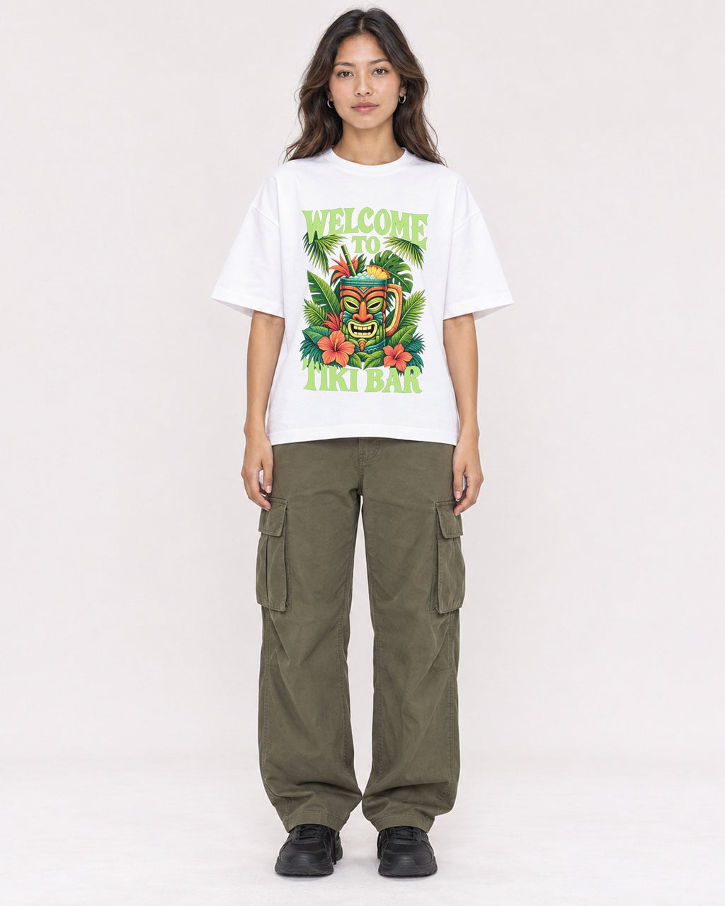 Mockup Boxy Heavyweight Tee White female full-body 02