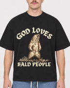 Mockup Boxy Heavyweight Tee Black male close-up 39