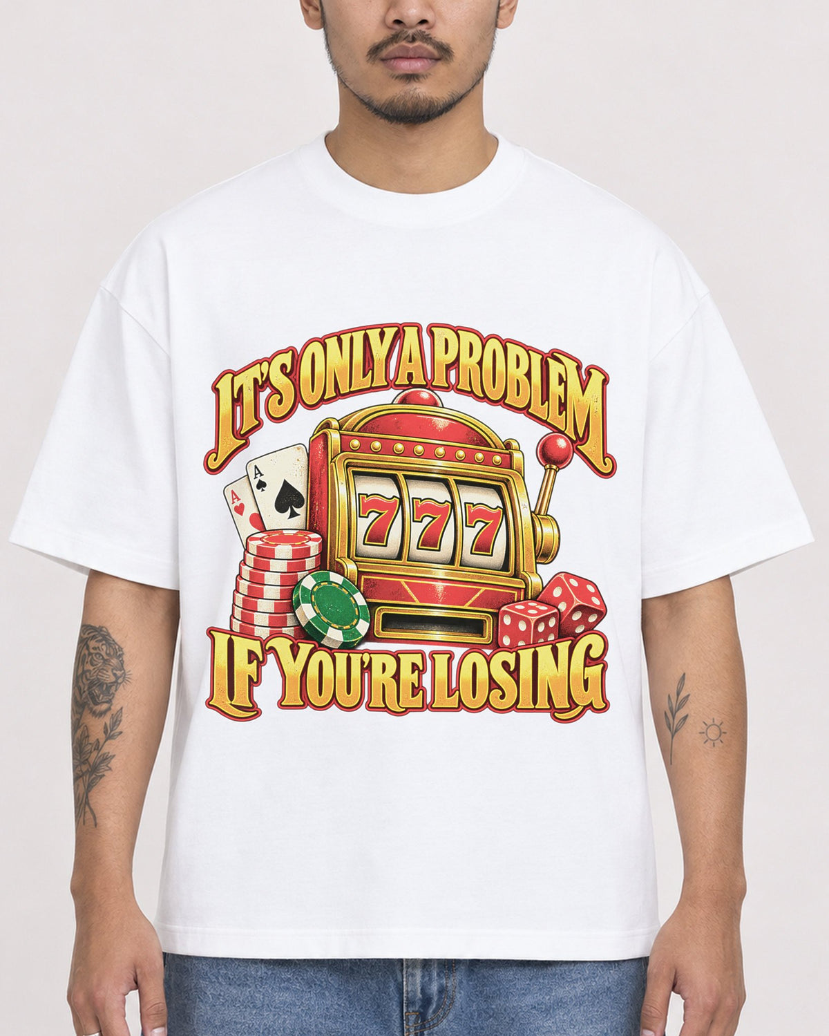 Mockup Boxy Heavyweight Tee White male close-up 12