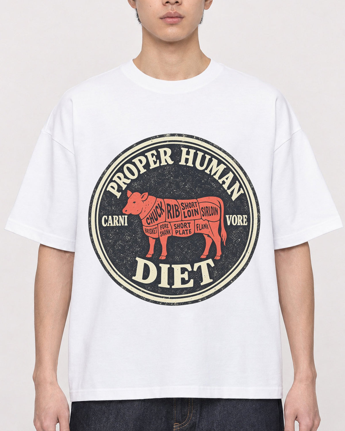Mockup Boxy Heavyweight Tee White male close-up 01