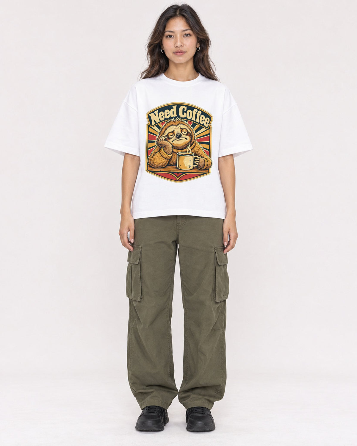 Mockup Boxy Heavyweight Tee White female full-body 02