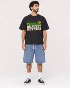 Mockup Boxy Heavyweight Tee Black male full-body 27