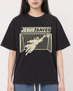 Mockup Boxy Heavyweight Tee Black female close-up 01