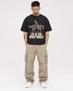 Mockup Boxy Heavyweight Tee Black male full-body 12