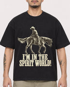 Mockup Boxy Heavyweight Tee Black male close-up 12