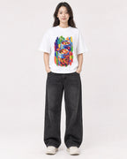 Mockup Boxy Heavyweight Tee White female full-body 03