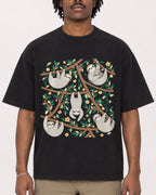 Mockup Boxy Heavyweight Tee Black male close-up 04