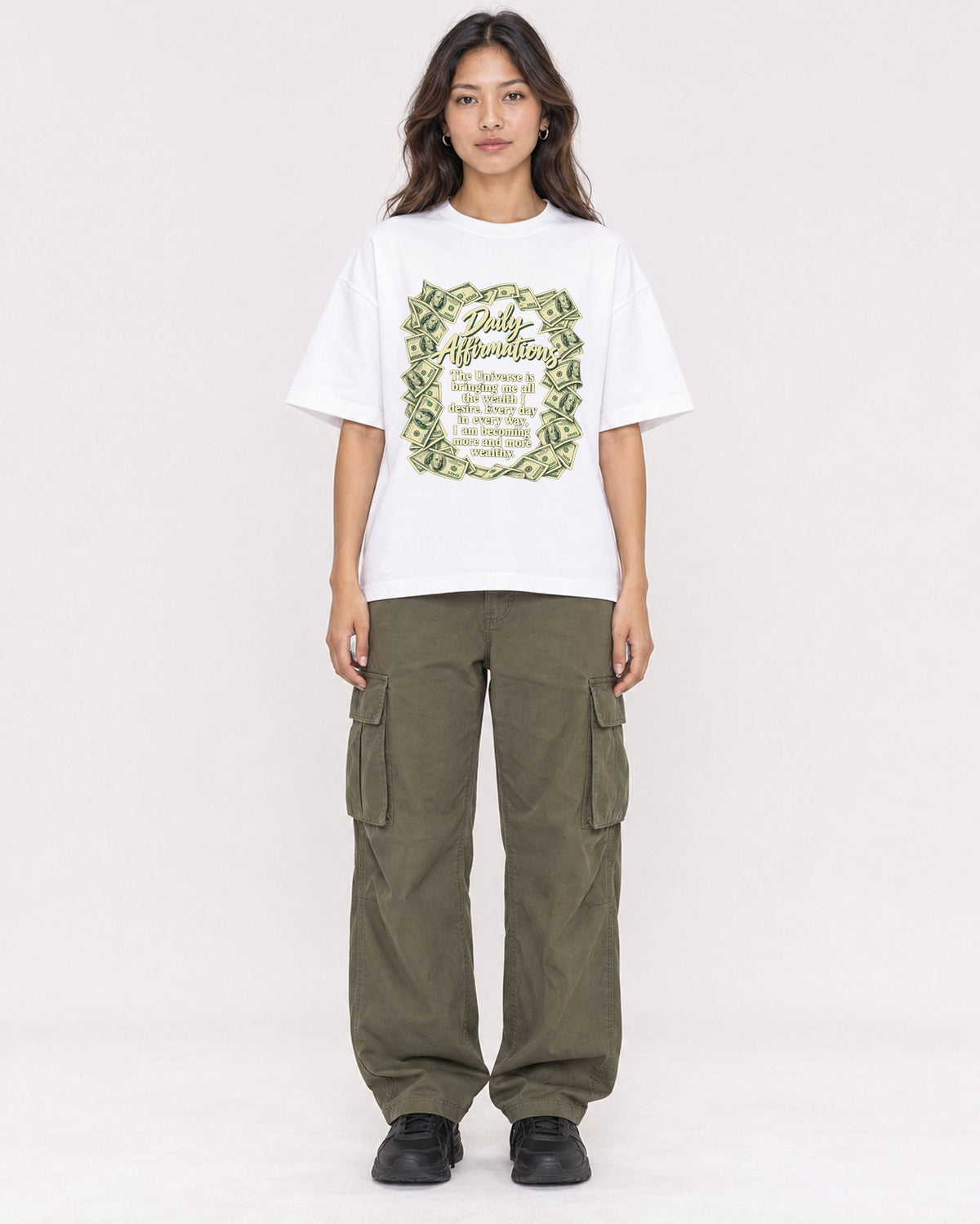 Mockup Boxy Heavyweight Tee White female full-body 02