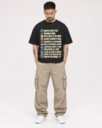 Mockup Boxy Heavyweight Tee Black male full-body 12
