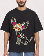 Mockup Boxy Heavyweight Tee Black male close-up 07
