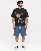 Mockup Boxy Heavyweight Tee Black male full-body 07