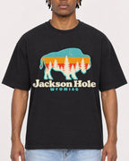 Mockup Boxy Heavyweight Tee Black male close-up 05