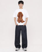Mockup Boxy Heavyweight Tee White male full-body 01