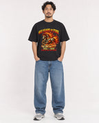 Mockup Boxy Heavyweight Tee Black male full-body 02