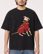 Mockup Boxy Heavyweight Tee Black male close-up 22