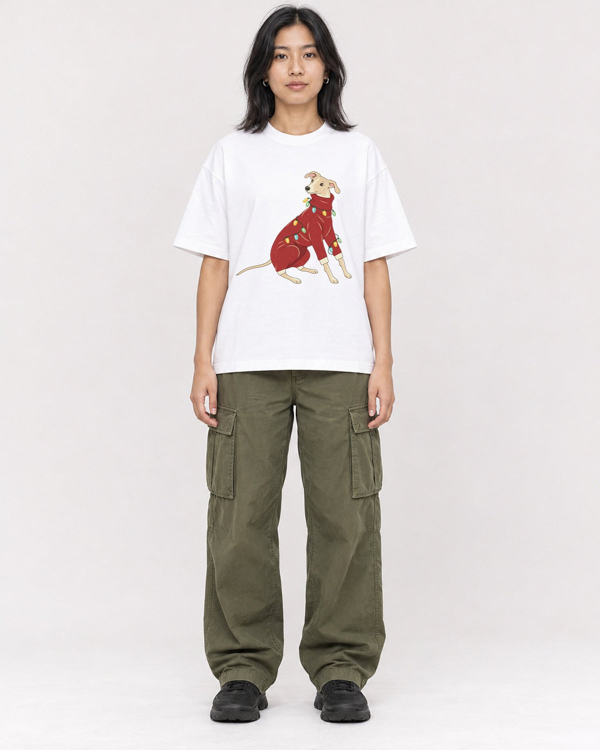 Mockup Boxy Heavyweight Tee White female full-body 22