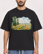 Mockup Boxy Heavyweight Tee Black male close-up 07
