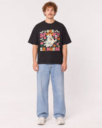 Mockup Boxy Heavyweight Tee Black male full-body 09