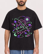 Mockup Boxy Heavyweight Tee Black male close-up 27