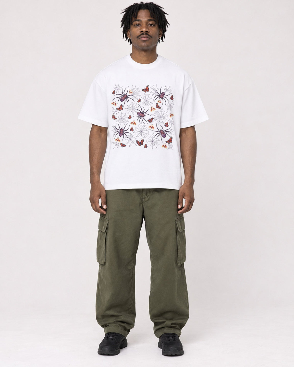 Mockup Boxy Heavyweight Tee White male full-body 04
