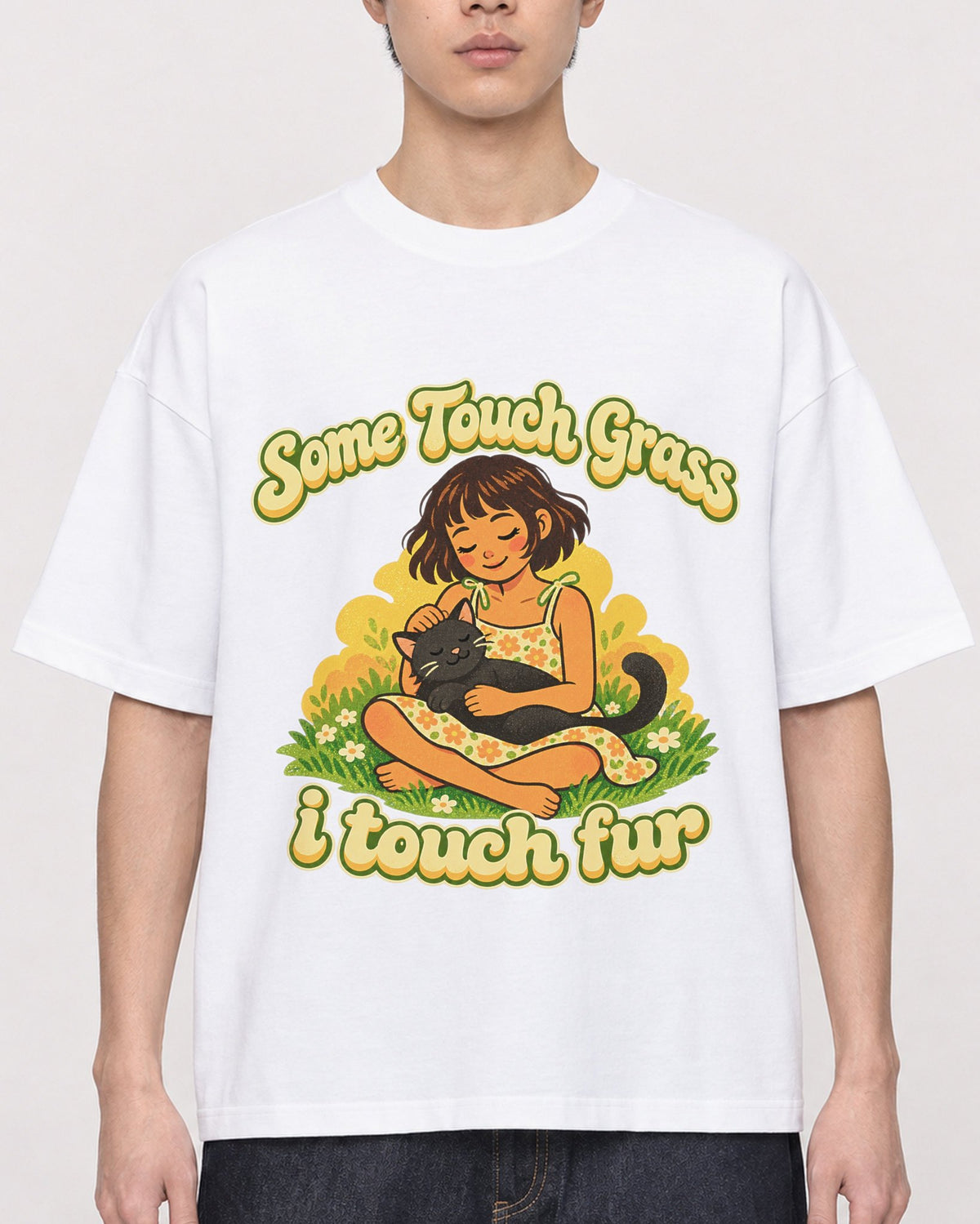Mockup Boxy Heavyweight Tee White male close-up 01