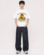 Mockup Boxy Heavyweight Tee White male full-body 01