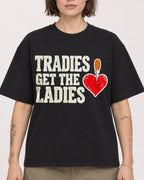 Mockup Boxy Heavyweight Tee Black female close-up 18