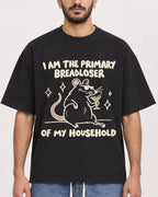 Mockup Boxy Heavyweight Tee Black male close-up 07