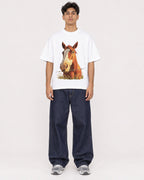 Mockup Boxy Heavyweight Tee White male full-body 16
