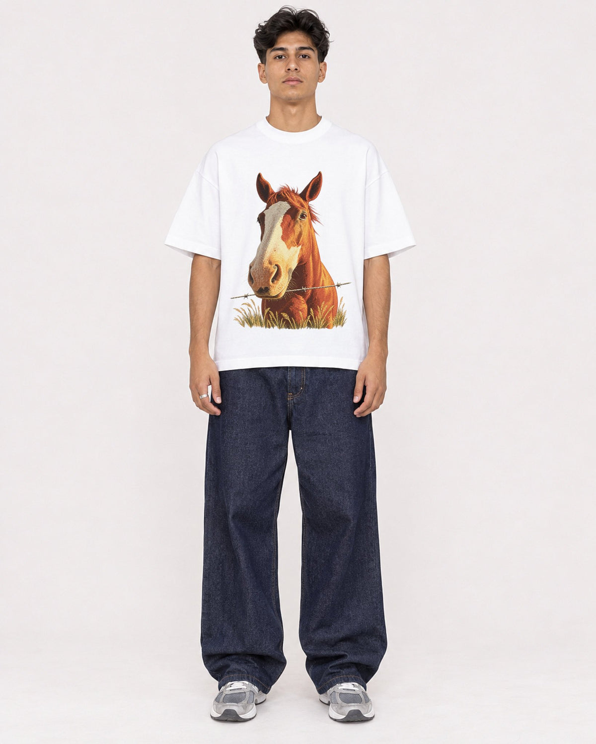 Mockup Boxy Heavyweight Tee White male full-body 16