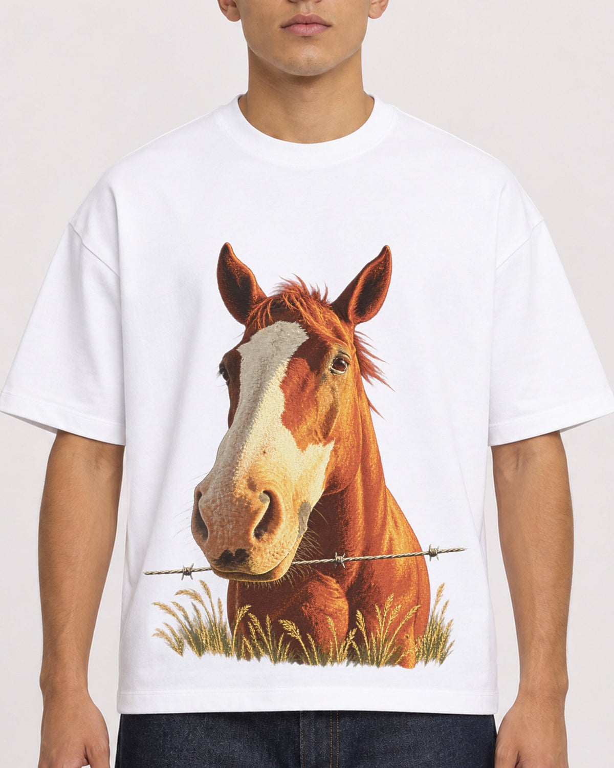 Mockup Boxy Heavyweight Tee White male close-up 16