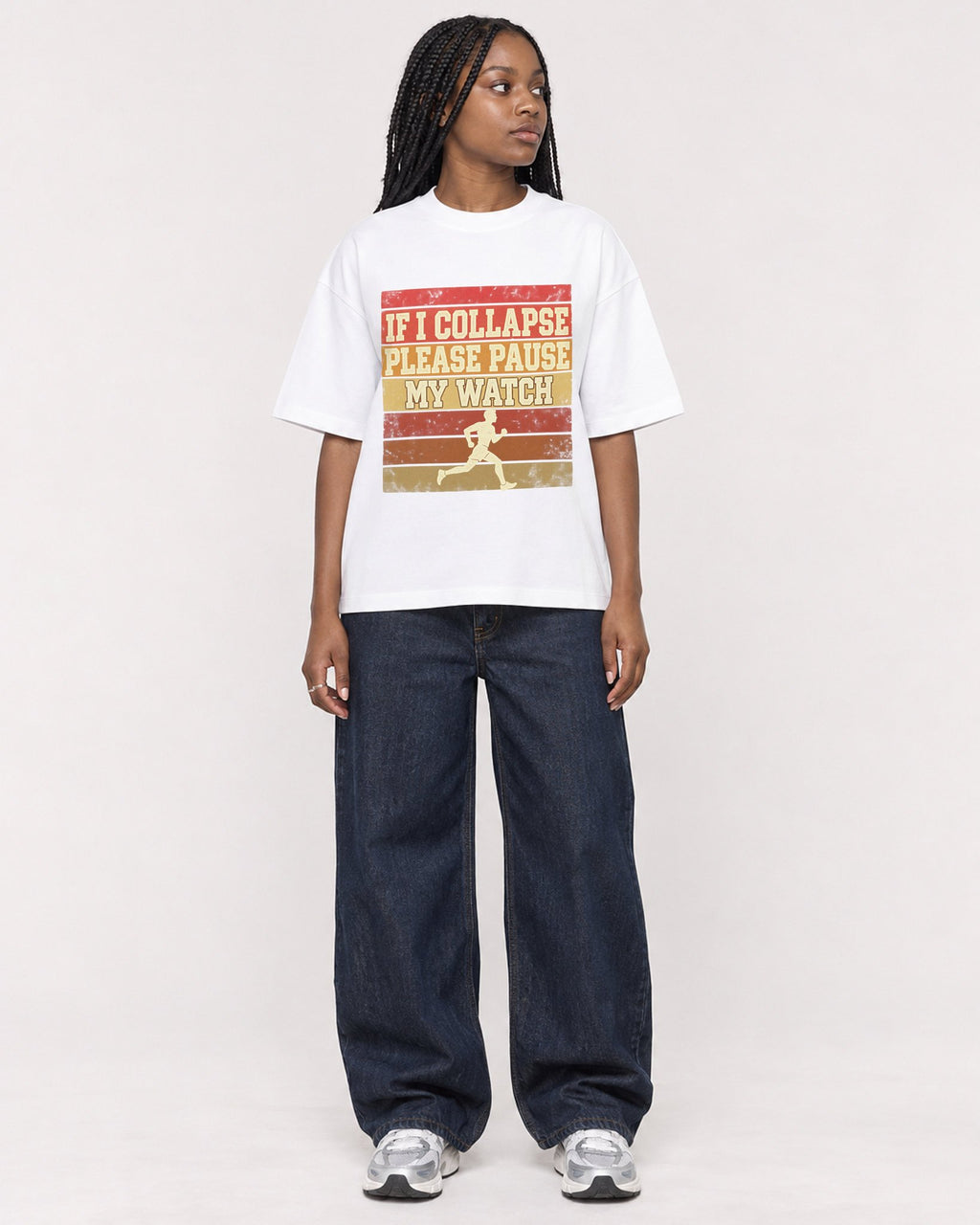 Mockup Boxy Heavyweight Tee White female full-body 04