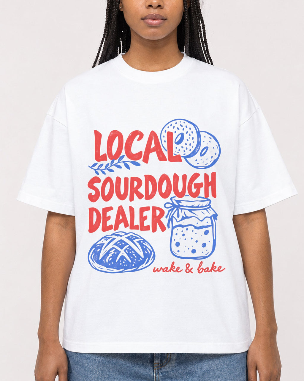 Mockup Boxy Heavyweight Tee White female close-up 45