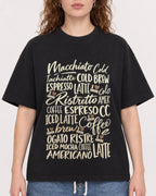Mockup Boxy Heavyweight Tee Black female close-up 09