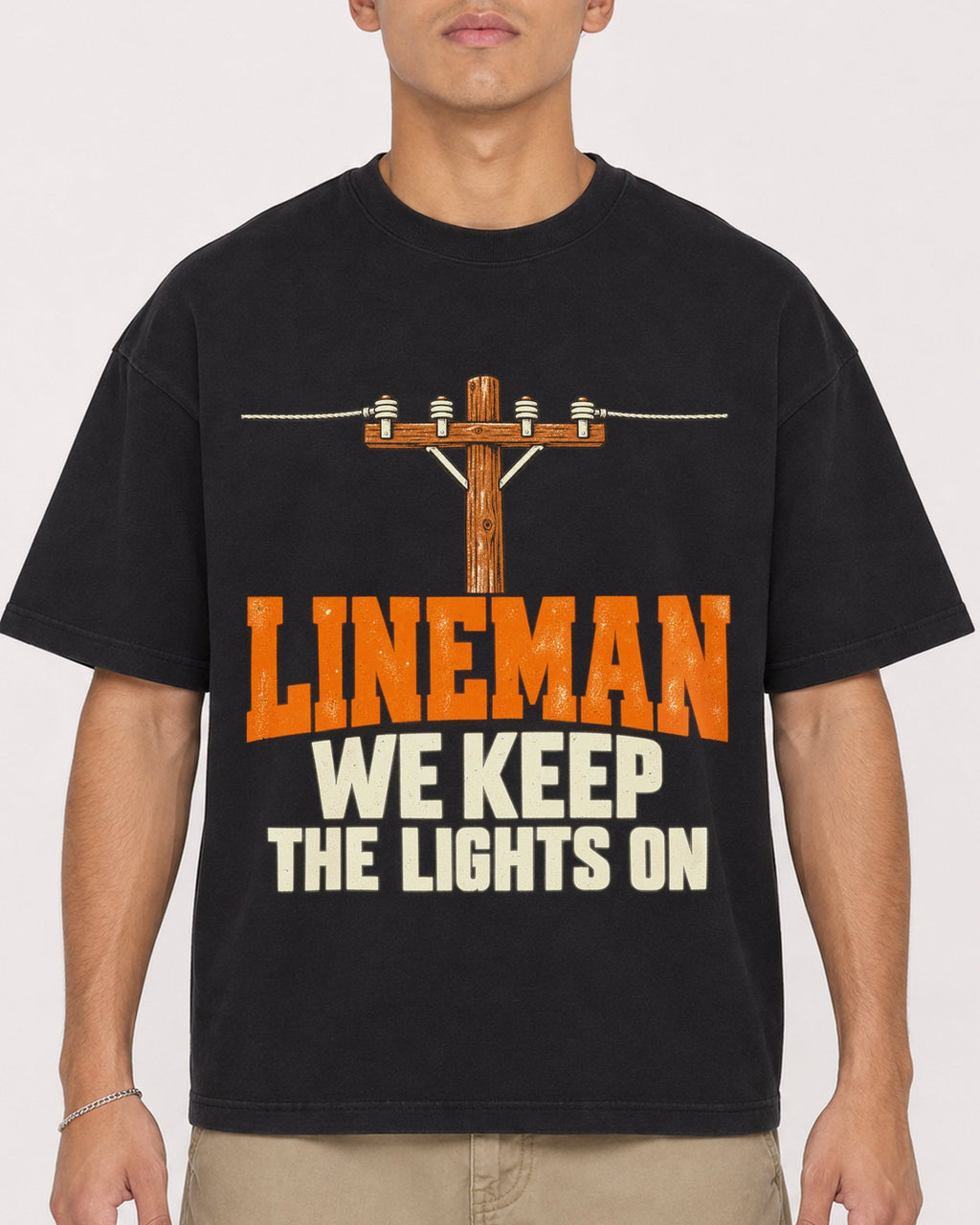 Mockup Boxy Heavyweight Tee Black male close-up 16