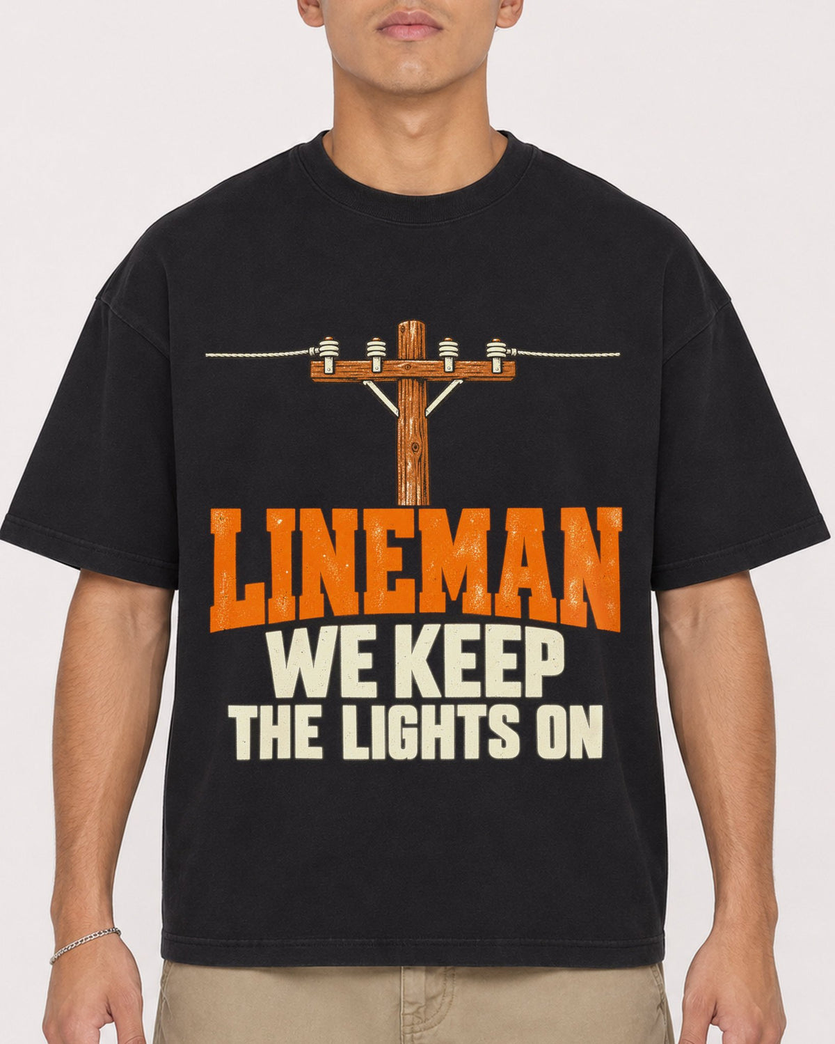 Mockup Boxy Heavyweight Tee Black male close-up 16