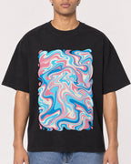 Mockup Boxy Heavyweight Tee Black male close-up 10