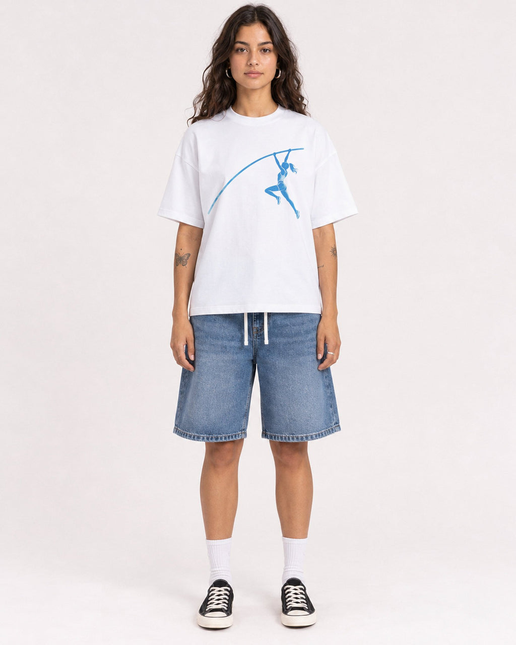 Mockup Boxy Heavyweight Tee White female full-body 06