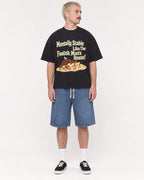 Mockup Boxy Heavyweight Tee Black male full-body 39